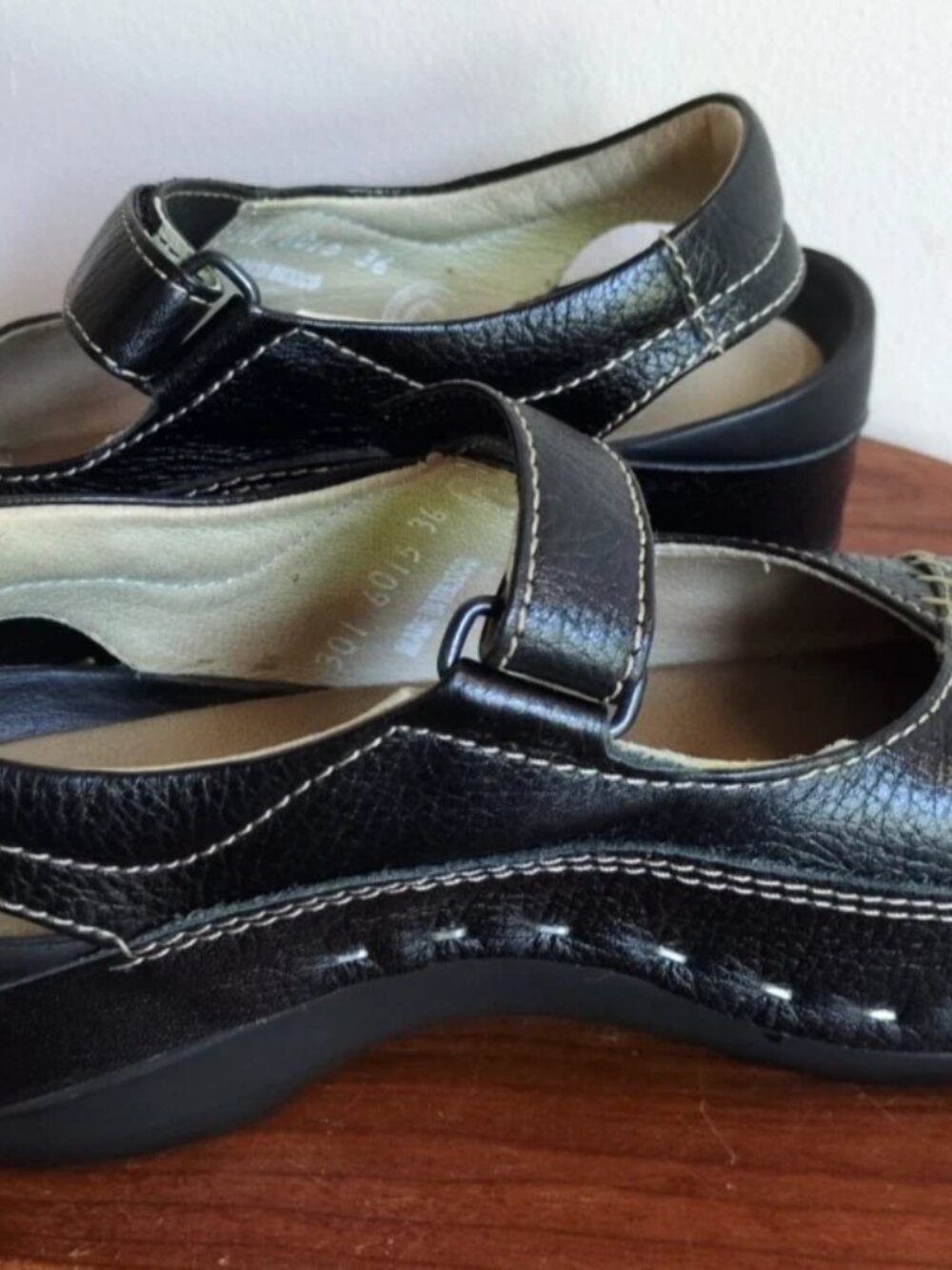 Wolky Mary Jane Strap Black Leather Cloggy Clogs Women’s EU 36 US 5.5-6 - Picture 8 of 11